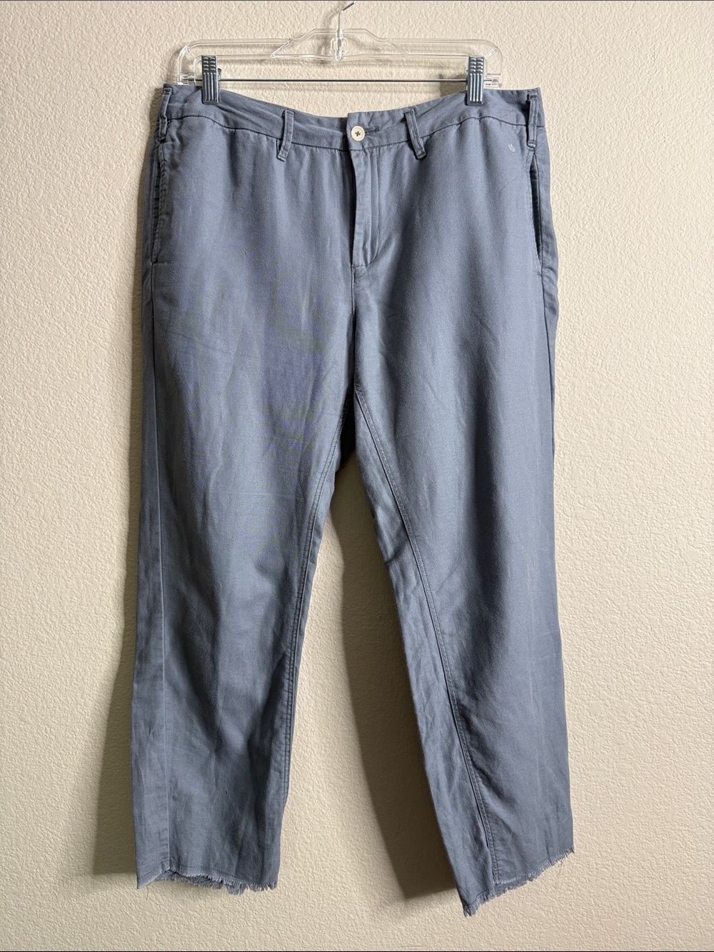 G1 Goods crop trouser slacks light blue women’s 10 fray edge